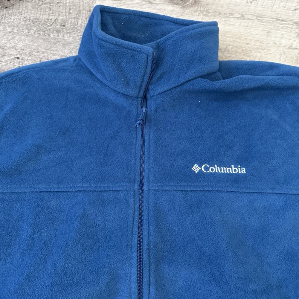 Columbia Jacket Mens Sz XL Steens Mountain Blue Fleece Full Zip WM3220 SOFT